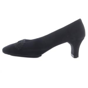 Salvatore Ferragamo サルヴァトーレフェラガモ スエード パンプス 8 黒 ブラック /SR25