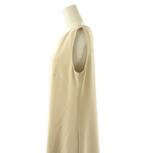 René フロントデザインノースリーブワンピース ミモレ ロング 38 ベージュ /AT OS