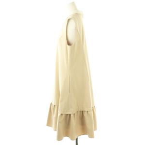 René ベーシック Basic 襟付きストライプワンピース ロング 38 ベージュ /SS OS