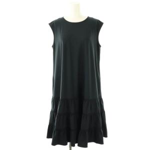 ベーシック basic ティアードロングワンピース 38 紺 ネイビー /CX OS