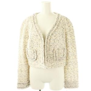 クロップドツイードジャケット 44 アイボリー /SS OS