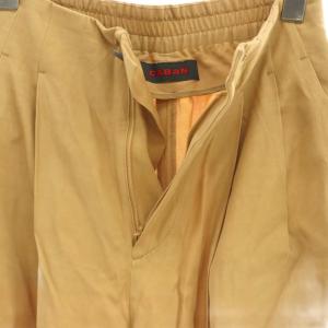CABaN 25SS レーヨンシルクツイル 2タックパンツ XS ベージュ /SS OS