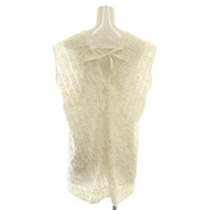 MACPHEE 23SS カットジャカード Vネックプルオーバー ノースリーブ 36 白 ホワイト /SS OS