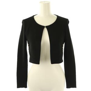 フェイクパール ショートカーディガン ニット 36 ブラック /DF OS