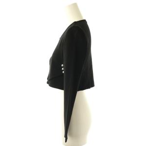 René フェイクパール ショートカーディガン ニット 36 ブラック /DF OS