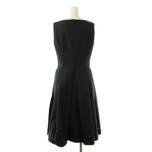 FOXEY BOUTIQUE ノースリーブ 裾ビジューワンピース ひざ丈 40 ブラック 21163 /DF OS