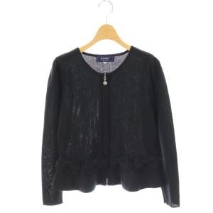 カメリアジップリボンカーディガン 38 ブラック 118104 /DO OS