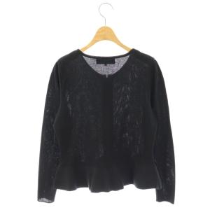 M'S GRACY カメリアジップリボンカーディガン 38 ブラック 118104 /DO OS