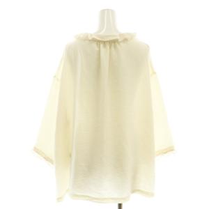 JOURNAL STANDARD LUXE 25SS ヴィンテージローン タックフリルブラウス 七分袖 F 白 ホワイト/AT OS