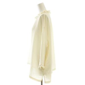 JOURNAL STANDARD LUXE 25SS ヴィンテージローン タックフリルブラウス 七分袖 F 白 ホワイト/AT OS