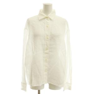 23SS Linenリネンシャツ 長袖 スタンドカラー F 白 ホワイト /AT OS