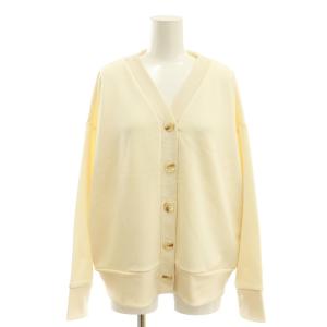 25SS ブライト裏毛ニットカーディガン Vネック 長袖 F アイボリー /AT OS