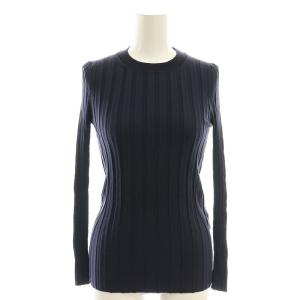 WIDE RIB L/S CREW リブクルーネックニット セーター 長袖 1 紺 ネイビー /AT OS