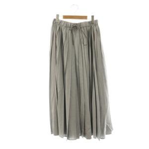 Light Wool Pleated Skirt プリーツスカート フレア ロング 36 グレー /CX