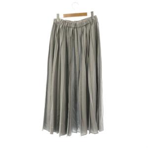 ebure Light Wool Pleated Skirt プリーツスカート フレア ロング 36 グレー /CX