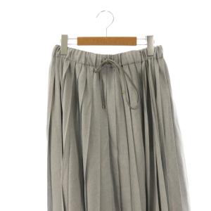 ebure Light Wool Pleated Skirt プリーツスカート フレア ロング 36 グレー /CX