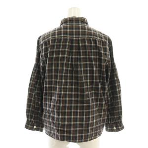 MARGARET HOWELL チェック柄プルオーバー長袖シャツ 2 茶 ブラウン グレー /SS OS