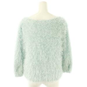 ANAYI 25SS ラメシャギー プルオーバー ニット セーター 八分袖 38 水色 /CX OS SH