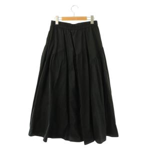 ANAYI 25SS タフタ切替えティアード スカート フレア 38 黒 /CX OS SH