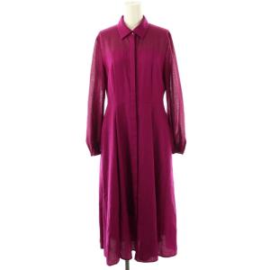 24AW シアーコンビフレア ワンピース ロング 38 紫 パープル /SS OS SH