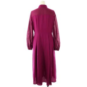 ANAYI 24AW シアーコンビフレア ワンピース ロング 38 紫 パープル /SS OS SH