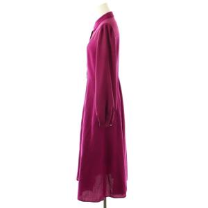 ANAYI 24AW シアーコンビフレア ワンピース ロング 38 紫 パープル /SS OS SH