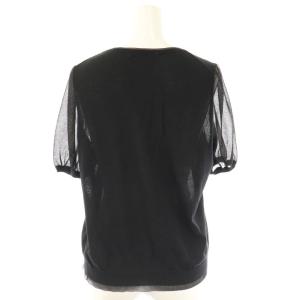 ANAYI 24SS シアースリーブクループルオーバー カットソー 38 ブラック /DO OS SH