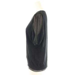ANAYI 24SS シアースリーブクループルオーバー カットソー 38 ブラック /DO OS SH