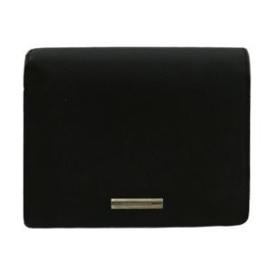 二つ折り財布 裏地ノバチェック レザー ブラック