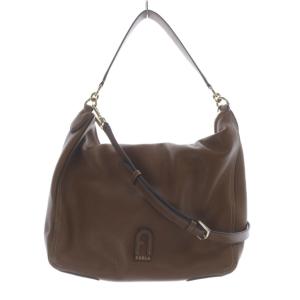 ATENA HOBO グレインレザー 2WAYバッグ ハンドバッグ ショルダーバッグ ロゴ 茶色 ブラウン