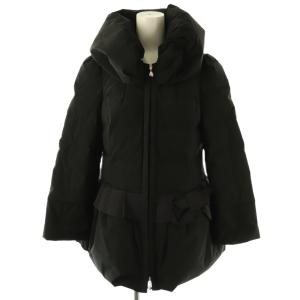 グログランリボンダウンジャケット アウター 38 ブラック /DF OS