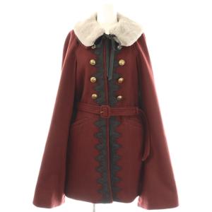 クラシックケープコート ポンチョ M ボルドー グレー /ES OS