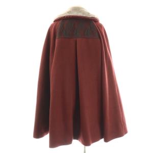 axes femme クラシックケープコート ポンチョ M ボルドー グレー /ES OS