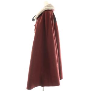 axes femme クラシックケープコート ポンチョ M ボルドー グレー /ES OS