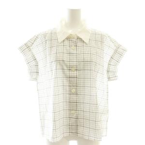 23SS COTTON CHECK シャツ 1 白 ホワイト グレー /SS OS