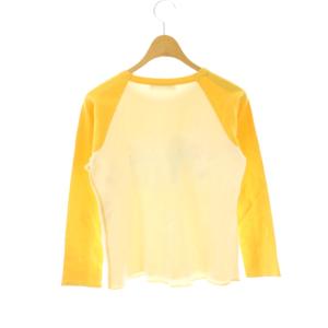 HYSTERIC GLAMOUR ロゴ プリント 長袖カットソー クルーネック F オレンジ アイボリー /AT OS