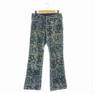 デニムパンツ ジーンズ ペイズリー柄 F 青 ブルー /SS OS