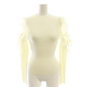 24AW プリーツフリルドッキングニットプルオーバー F アイボリー /SS OS