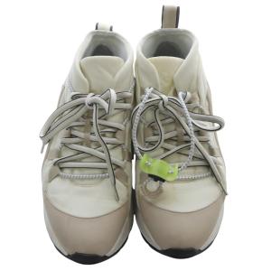 LANVIN en Bleu レースアップミッドカット スニーカー 切替 ロゴ 23.5cm ベージュ 白 ホワイト /SR11