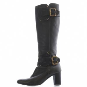 パディントン ロングブーツ ハイヒール レザー 37.5 茶 ブラウン /SR17