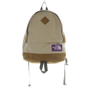 ドット柄 リュックサック ロゴ 切替 ベージュ 茶 ブラウン NN7110N /SR40