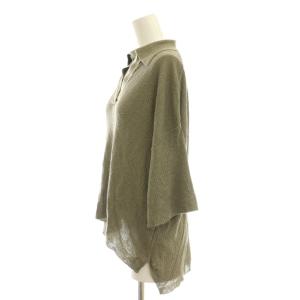 Deuxieme Classe 23SS 襟付きリネンニットプルオーバー カットソー 半袖 グレー /AT OS