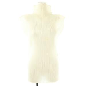 ノースリーブ ハイネック トップス ブラウス プリーツ F ホワイト /ES OS