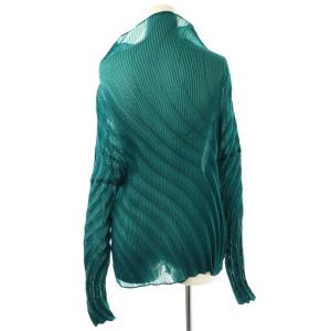 ISSEY MIYAKE プリーツ長袖シャツ 2 ブルーグリーン /DO OS