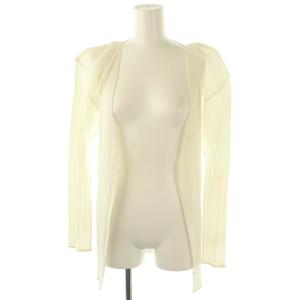 イッセイミヤケ 前開き カーディガン プリーツ 3 ホワイト /ES OS