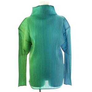 グラデーション長袖ハイネックカットソー プリーツ F マルチカラー