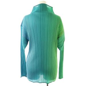 PLEATS PLEASE ISSEY MIYAKE グラデーション長袖ハイネックカットソー プリーツ F マルチカラー