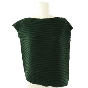 フレンチスリーブ プリーツ トップス ブラウス 変形 2 ダークグリーン /ES OS