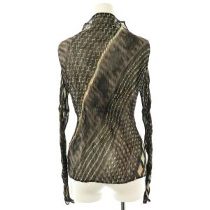 ISSEY MIYAKE ツイスト加工プリーツシアー総柄ハイネックカットソー 長袖 2 マルチカラー /DO OS