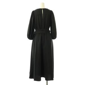 ESTNATION 24AW ウエストツイストハーフスリーブワンピース ミモレ ロング 七分袖 36 黒 ブラック /AT